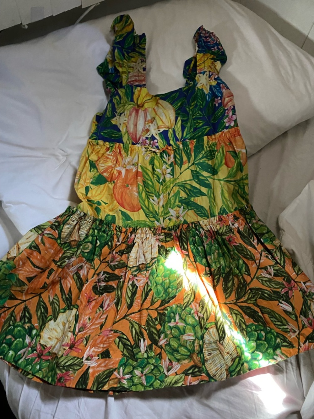 Farm Rio Caipirinha Tropical Tiered Cotton Minidress Size M - Picture 4 of 6